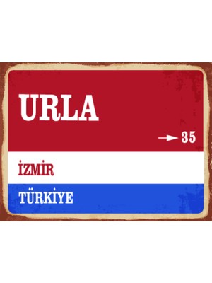 BiveSa Izmir Ili Urla Ilçesi  Retro Ahşap Sokak Tabelası