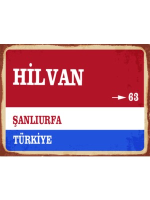 BiveSa Şanlıurfa Ili Hilvan Ilçesi  Retro Ahşap Sokak Tabelası
