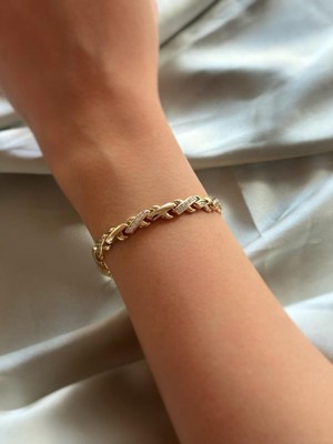 Aurah Zikzak Taşlı Bileklik