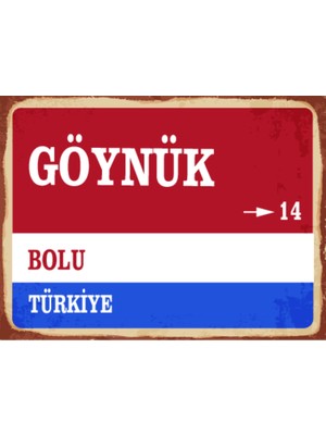 BiveSa Bolu Ili Göynük Ilçesi  Retro Ahşap Sokak Tabelası