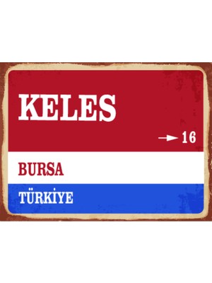 BiveSa Bursa Ili Keles Ilçesi  Retro Ahşap Sokak Tabelası