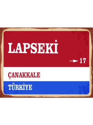 BiveSa Çanakkale Ili Lapseki Ilçesi  Retro Ahşap Sokak Tabelası