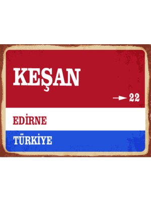 BiveSa Edirne Ili Keşan Ilçesi  Retro Ahşap Sokak Tabelası