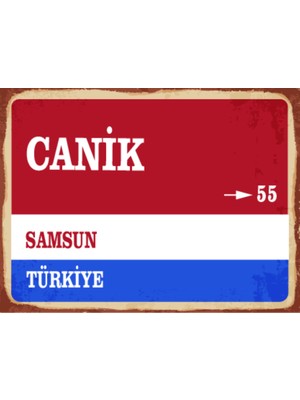 BiveSa Samsun Ili Canik Ilçesi  Retro Ahşap Sokak Tabelası