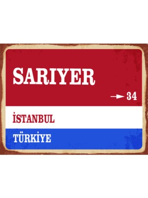 BiveSa Istanbul Ili Sarıyer Ilçesi  Retro Ahşap Sokak Tabelası