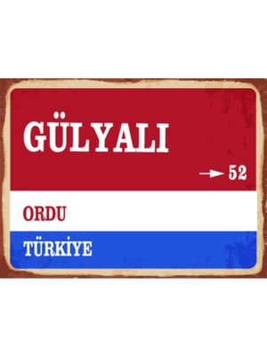 BiveSa Ordu Ili Gülyalı Ilçesi  Retro Ahşap Sokak Tabelası