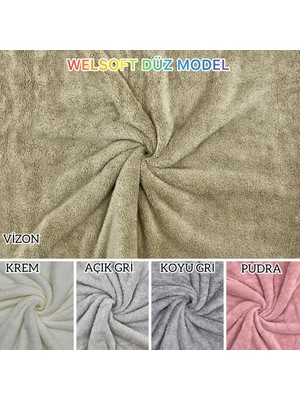 Düz Model Welsoft Yumuşak Kış Aylarının Vazgeçilmez Yatak Koruyucu Örtüsü - Vizon - 140X200