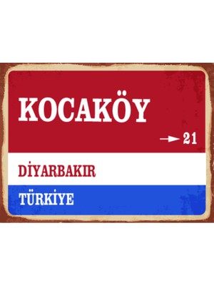 BiveSa Diyarbakır Ili Kocaköy Ilçesi  Retro Ahşap Sokak Tabelası