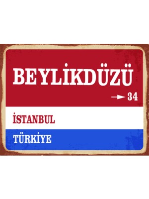BiveSa Istanbul Ili Beylikdüzü Ilçesi  Retro Ahşap Sokak Tabelası