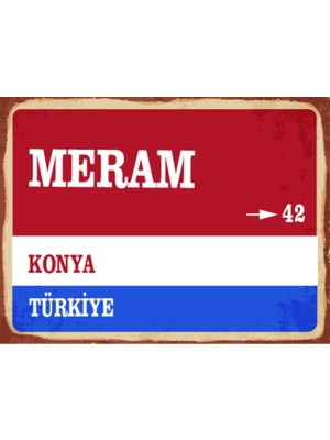 BiveSa Konya Ili Meram Ilçesi  Retro Ahşap Sokak Tabelası