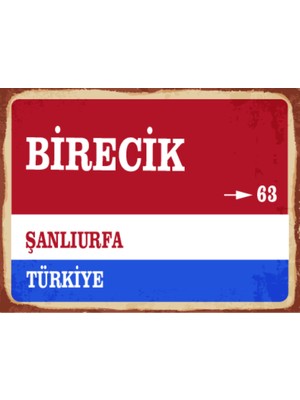 BiveSa Şanlıurfa Ili Birecik Ilçesi  Retro Ahşap Sokak Tabelası