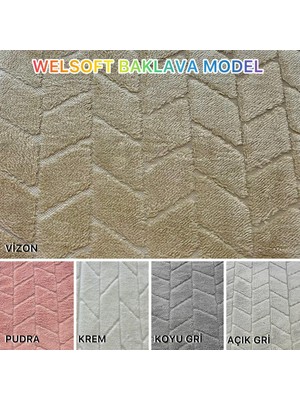 Baklava Model Welsoft Yumuşak Kış Aylarının Vazgeçilmez Yatak Koruyucu Örtüsü - Krem - 160X200
