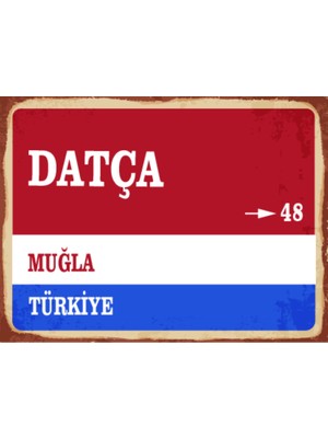 BiveSa Muğla Ili Datça Ilçesi  Retro Ahşap Sokak Tabelası