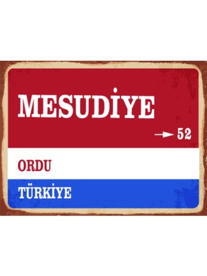 BiveSa Ordu Ili Mesudiye Ilçesi  Retro Ahşap Sokak Tabelası