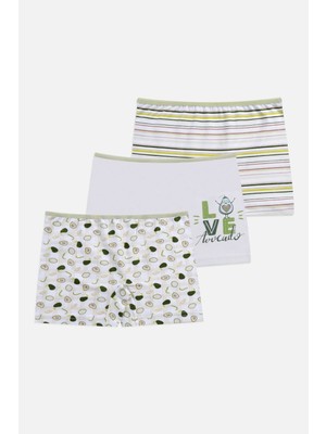 Koza İç Giyim Kız Çocuk 3'lü Desenli Boxer