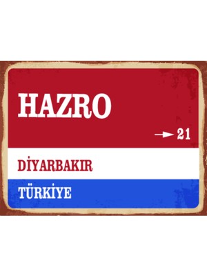 BiveSa Diyarbakır Ili Hazro Ilçesi  Retro Ahşap Sokak Tabelası