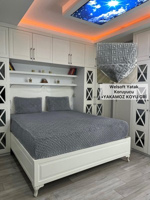 Yakamoz Model Welsoft Yumuşak Kış Aylarının Vazgeçilmez Yatak Koruyucu Örtüsü - Koyu Gri - 150X200