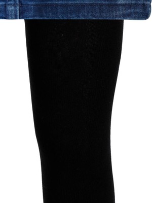 Civil Girls Düz Desenli 3-11 Yaş Çocuk Kız Külotlu Çorap - Siyah 5-6 Yaş