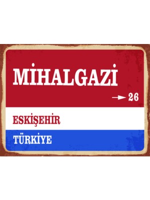 BiveSa Eskişehir Ili Mihalgazi Ilçesi  Retro Ahşap Sokak Tabelası