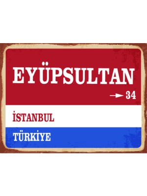 BiveSa Istanbul Ili Eyüpsultan Ilçesi  Retro Ahşap Sokak Tabelası