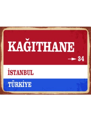 BiveSa Istanbul Ili Kağıthane Ilçesi  Retro Ahşap Sokak Tabelası