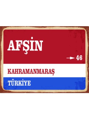 BiveSa Kahramanmaraş Ili Afşin Ilçesi  Retro Ahşap Sokak Tabelası
