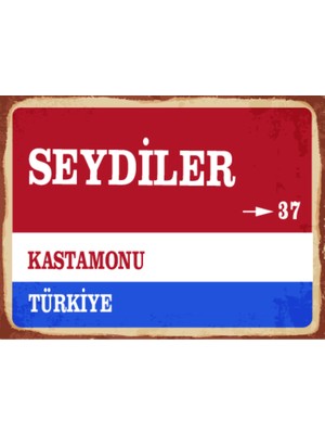 BiveSa Kastamonu Ili Seydiler Ilçesi  Retro Ahşap Sokak Tabelası