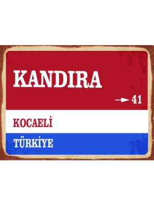 BiveSa Kocaeli Ili Kandıra Ilçesi  Retro Ahşap Sokak Tabelası