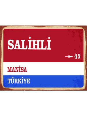 BiveSa Manisa Ili Salihli Ilçesi  Retro Ahşap Sokak Tabelası