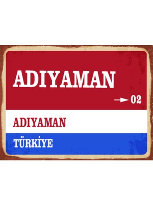 BiveSa Adıyaman Ili Retro Ahşap Sokak Tabelası