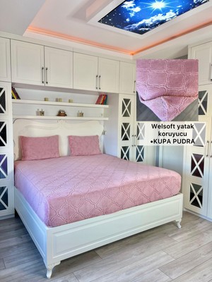 Kupa Model Welsoft Yumuşak Kış Aylarının Vazgeçilmez Yatak Koruyucu Örtüsü - Pudra - 150X200