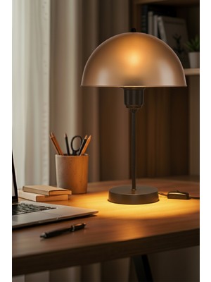 Roma Abajur Siyah Ayak - Siyah Kuka / Bal Şapka