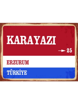 BiveSa Erzurum Ili Karayazı Ilçesi  Retro Ahşap Sokak Tabelası