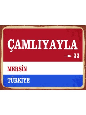 BiveSa Mersin Ili Çamlıyayla Ilçesi  Retro Ahşap Sokak Tabelası