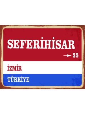 BiveSa Izmir Ili Seferihisar Ilçesi  Retro Ahşap Sokak Tabelası