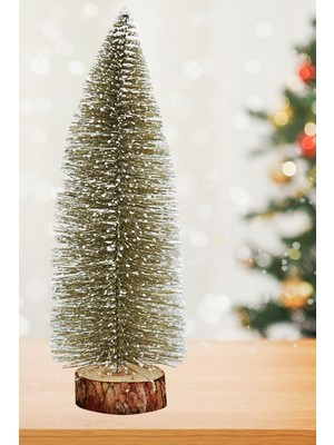 Patladı Gitti Yılbaşı Süsü Dekoru Simli Bronz 30 cm Çam Ağacı