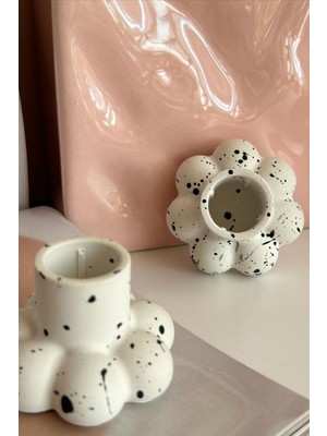 Genel Şamdan Dekoratif Beton Mumluk 2’li Set