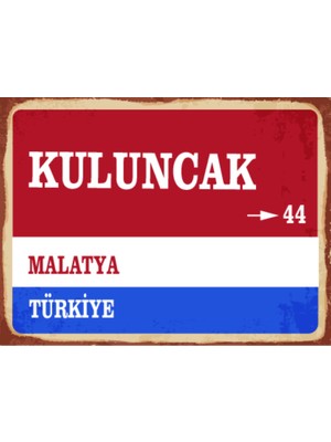 BiveSa Malatya Ili Kuluncak Ilçesi  Retro Ahşap Sokak Tabelası