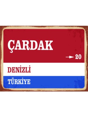 BiveSa Denizli Ili Çardak Ilçesi  Retro Ahşap Sokak Tabelası