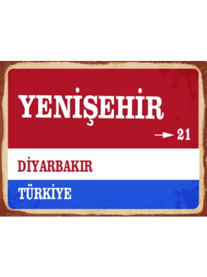 BiveSa Diyarbakır Ili Yenişehir Ilçesi  Retro Ahşap Sokak Tabelası