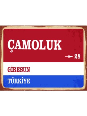 BiveSa Giresun Ili Çamoluk Ilçesi  Retro Ahşap Sokak Tabelası