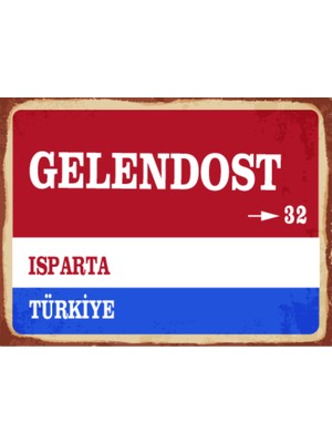 BiveSa Isparta Ili Gelendost Ilçesi  Retro Ahşap Sokak Tabelası