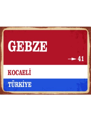BiveSa Kocaeli Ili Gebze Ilçesi  Retro Ahşap Sokak Tabelası
