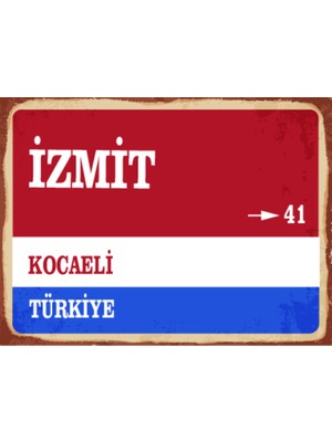 BiveSa Kocaeli Ili Izmit Ilçesi  Retro Ahşap Sokak Tabelası