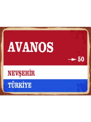 BiveSa Nevşehir Ili Avanos Ilçesi  Retro Ahşap Sokak Tabelası