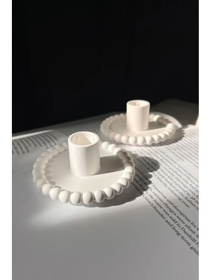 Genel Şamdan Dekoratif Beton Mumluk 2’li Set