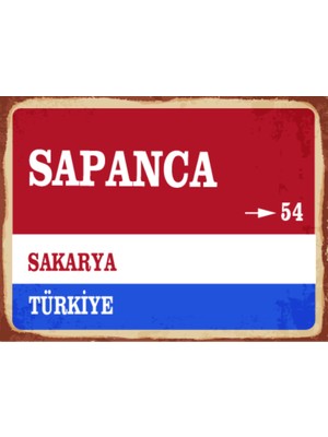 BiveSa Sakarya Ili Sapanca Ilçesi  Retro Ahşap Sokak Tabelası