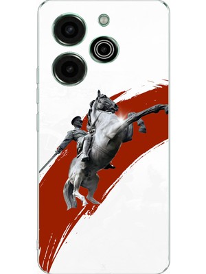 TechTree Tecno Pova 6 Pro Uyumlu Şaha Kalkmış At Detaylı Atatürk  Baskılı Silikon Kılıf