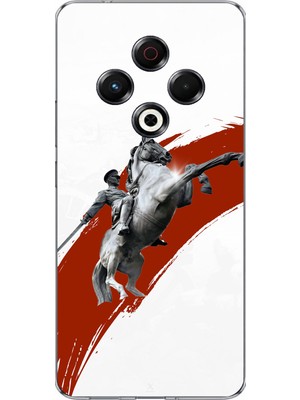 TechTree Tecno Spark 30 Uyumlu Şaha Kalkmış At Detaylı Atatürk  Baskılı Silikon Kılıf