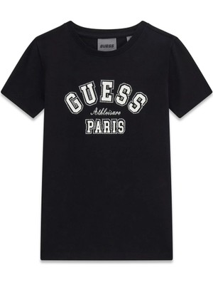 Guess Anita Bisiklet Yaka Kısa Kollu Kadın Siyah T-Shirt V6RI15J1314-JBLK